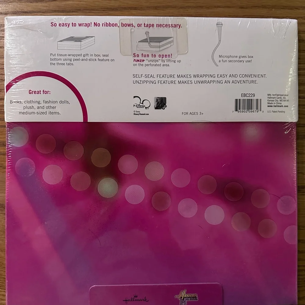 NOS Vintage Disney Hannah Montana Miley Cyrus Hallmark Gift Box Set 11x11x4